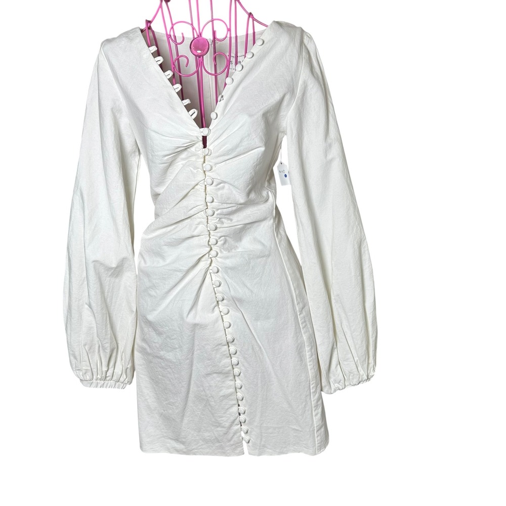 Sabo Skirt White Button-Front Mini Dress